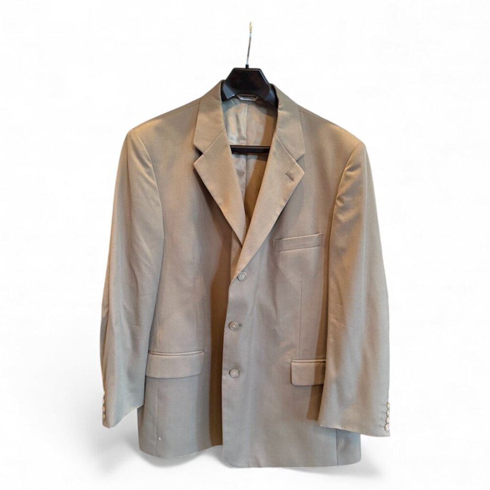 Claiborne Men’s Classic Three-Button Blazer Sport Coat-Khaki Tan Jacket Size 50R